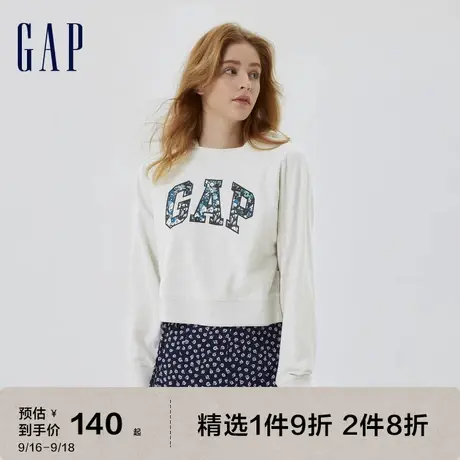 Gap女装秋季新款LOGO印花法式圈织软卫衣591042运动休闲上衣图片