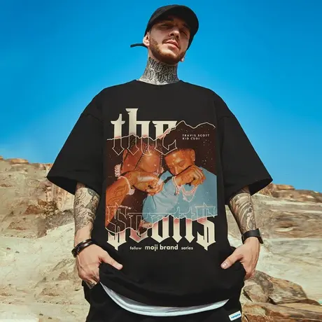 oversize美式潮牌胖子男装大码宽松加肥加大短袖T恤嘻哈半袖夏季商品大图