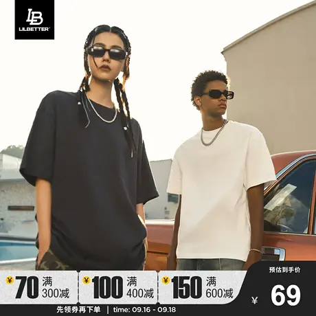 LiLbetter310g重磅美式街头t恤百搭男装高级感纯棉半截袖夏季短袖图片