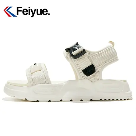 feiyue/飞跃厚底魔术贴凉鞋女春季平底百搭外穿时尚休闲凉拖鞋370商品大图