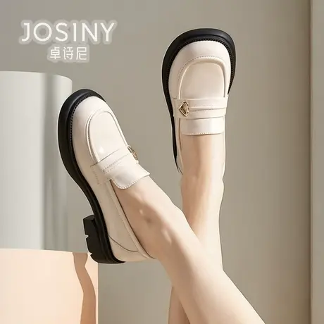 卓诗尼乐福鞋女2024春季新款小个子增高小皮鞋商场同款402A24331商品大图