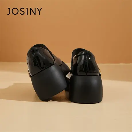 Josiny/卓诗尼乐福鞋女2024新款摩登小皮鞋英伦风复古高级感单鞋商品大图