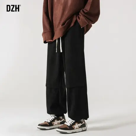 男士黑色休闲裤男春秋季潮流百搭男裤2023新款束脚裤子直筒裤长裤商品大图