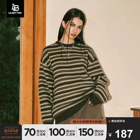 Lilbetter条纹毛衣男秋季新款线衫套头长袖针织衫高级感潮牌外套图片