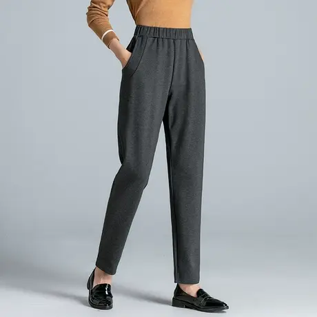 妈妈休闲裤子九分裤女春秋季宽松高腰显瘦加大码中老年小脚裤长裤商品大图