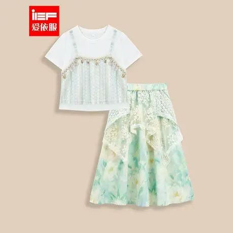 MINIIEF【爱依服童装】2025夏季新款法式时尚洋气女童上下套裙图片