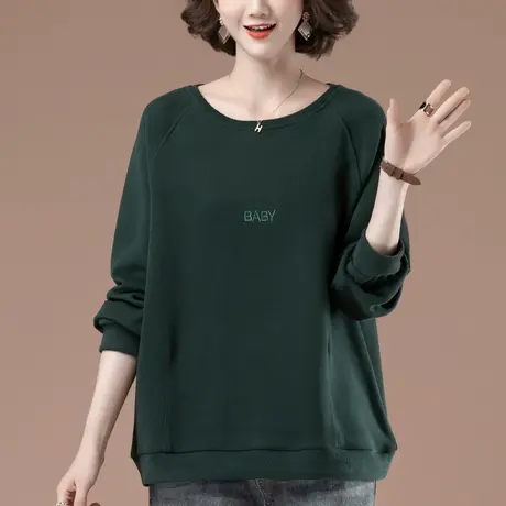 卫衣女春秋新款加肥加大码女装宽松四十岁中年妈妈遮肚子显瘦上衣商品大图