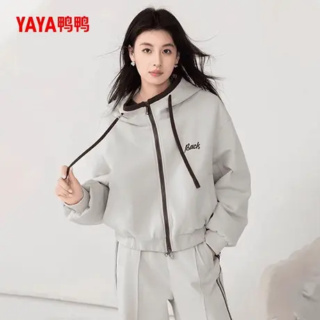 鸭鸭羽绒服两件套女2024年秋冬新品短款加厚保暖时尚休闲鹅绒外套图片