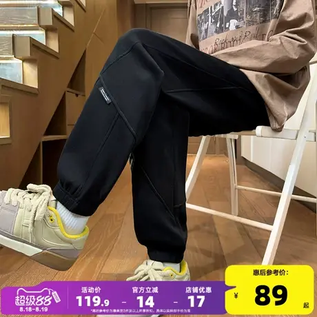 唐狮卫裤男2025春秋新款运动裤男束脚针织长裤宽松显瘦裤子男潮WW图片