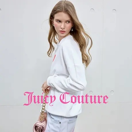 Juicy Couture橘滋卫衣女2025年秋季新款白色简约休闲长袖上衣商品大图