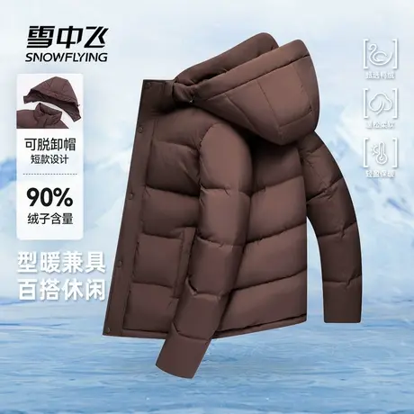 雪中飞2025秋新款男士商务休闲户外羽绒服保暖面包挡风外套商品大图