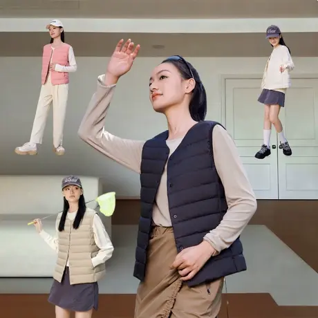 鸭鸭羽绒马甲女款小个子2025新款外穿秋冬背心轻薄内胆短款外套图片