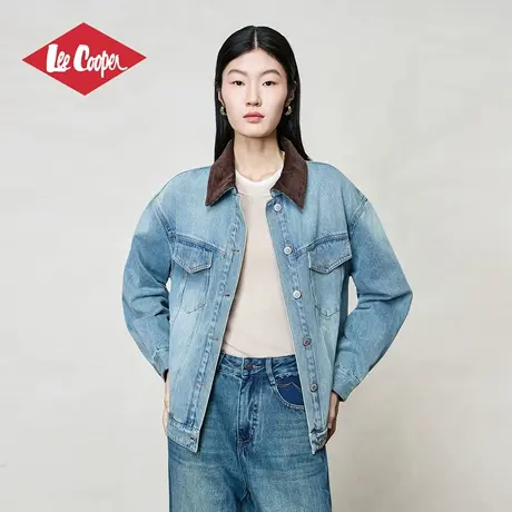 Lee Cooper牛仔外套女士蓝色2025秋季新款水洗商品大图