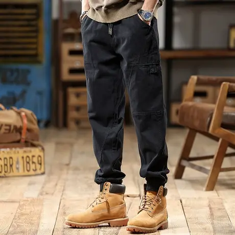 时尚潮流舒适休闲裤碳磨雪花绒斜纹高配精梳棉布百搭潮流工装裤商品大图