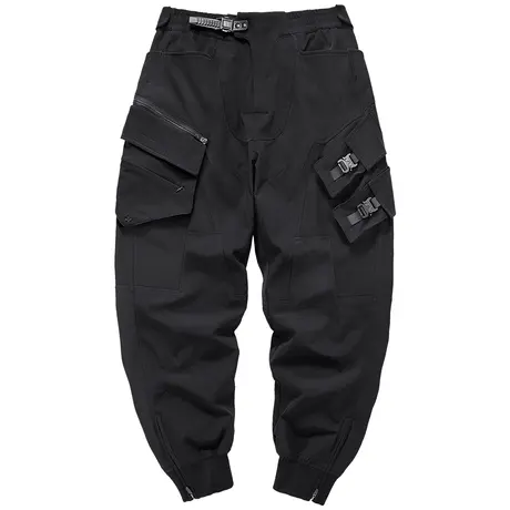 VIP多口袋拼接工装裤男潮牌机能伞兵裤春秋宽松运动休闲束脚裤子商品大图