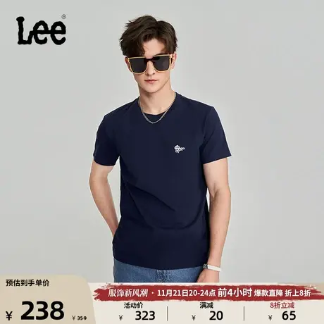 Lee商场同款23秋冬新品标准版藏青色男短袖T恤潮LMT0068713RX-742图片