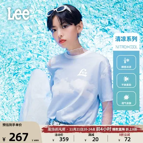 Lee商场同款23新品舒适男友风凉感女印花短袖T恤LWT005142200图片