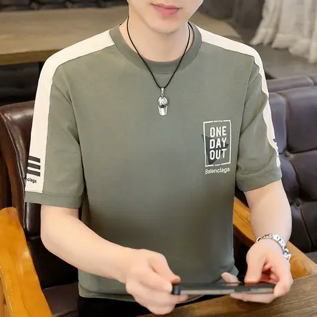 短袖t恤男夏季纯棉2023新款青少年初中生高中生夏装半袖男生衣服商品大图