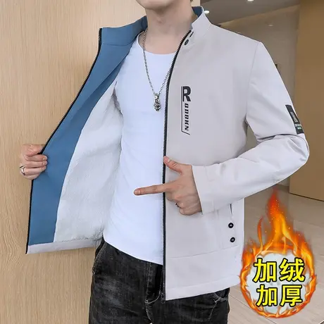 春秋季新款韩版棒球服男士外套潮流修身薄款休闲帅气百搭夹克上衣商品大图