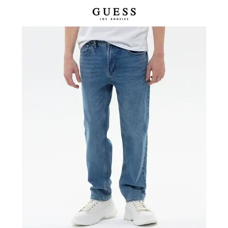 【38上新季】GUESS 新款男士哈伦牛仔裤直筒锥形休闲八分裤商品大图