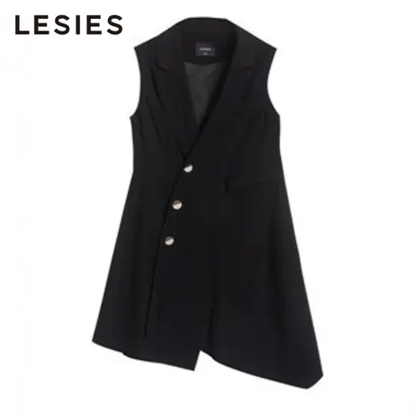 LESIES蓝色倾情春秋女装线下专柜商场同款不对称设计个性OL马夹图片