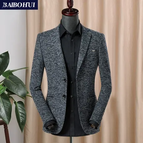 春秋韩版时尚修身休闲小西装男士上衣帅气潮呢子西服外套新款单西商品大图