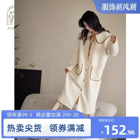 妮狄娅睡衣睡袍女秋加厚纯棉夹层长袖中长款休闲浴袍秋冬季家居服图片