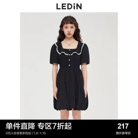 乐町黑色裙子女春季蛋糕裙连衣裙C1FAC3103商品大图