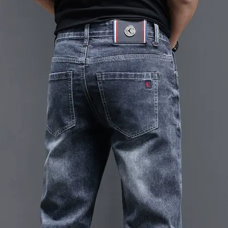 夏季新塘潮牌水洗男士复古休闲牛仔裤春秋款春季男装浅蓝色男裤子商品大图