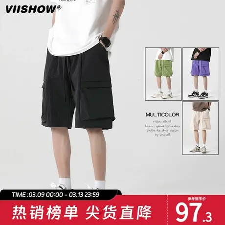 VIISHOW日系工装休闲短裤男士ins新款情侣百搭潮牌五分运动裤子男商品大图
