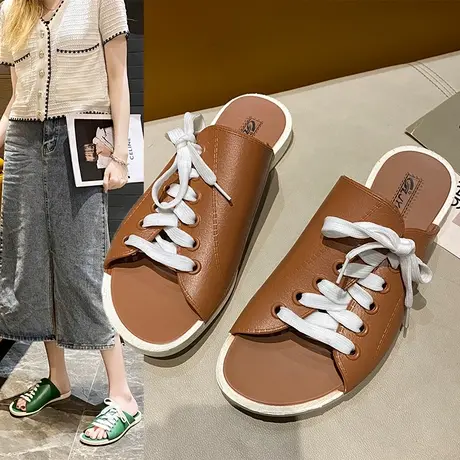 拖鞋女可夏季外穿网红同款百搭凉拖可以上班穿的一字拖设计感潮流商品大图