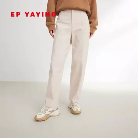 [彩绒牛仔]EP雅莹香蕉裤 高腰显瘦加绒牛仔裤 2023秋冬新款J620A商品大图