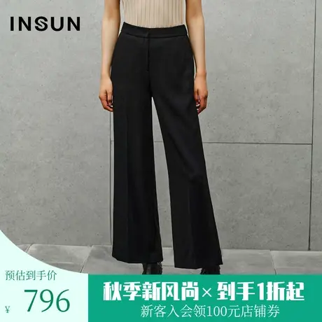 恩裳2023秋季新款腰头橡筋设计直筒裤舒适环保醋酸休闲裤图片