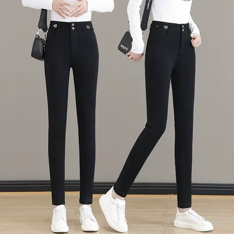 牛仔裤女2023年新款高腰显瘦弹力打底小黑裤外穿裤子女小脚铅笔裤图片