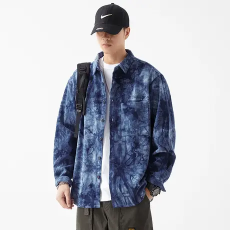 Modi Nick/摩帝尼克复古灯芯绒男士休闲衬衫字母刺绣男士潮流外套图片