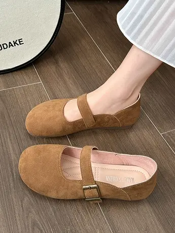 平底勃肯单鞋女夏2023春秋新款复古博肯半拖鞋一脚蹬玛丽珍豆豆鞋商品大图