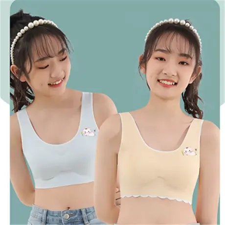 少女内衣发育期青少年初高中学生9-16岁二阶段无痕小背心女童文胸商品大图