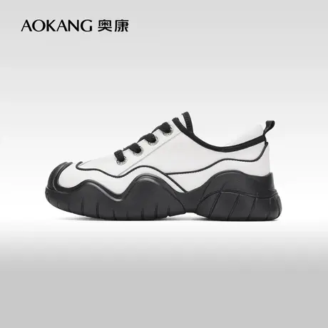【门店发货】奥康女鞋 2024春季新款丑萌老爹鞋波浪底圆头大头鞋图片