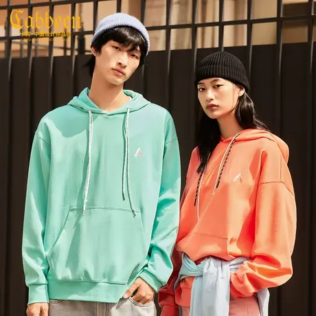 【清仓2件159元】Cabbeen卡宾男装休闲连帽卫衣秋新款潮流绣花运商品大图