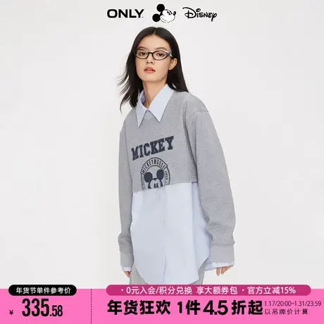 ONLY2023冬季新款百搭迪士尼米奇联名宽松套装衬衫女|123305032商品大图