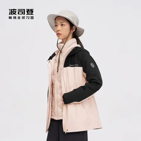 【鹅绒】波司登户外三合一鹅绒冲锋衣女防风防水登山露营羽绒外套图片