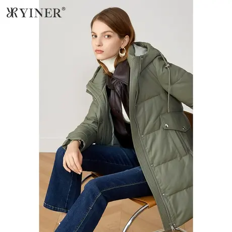 【皮羽绒】YINER音儿女装冬季新款水貂毛真皮羽绒服商品大图
