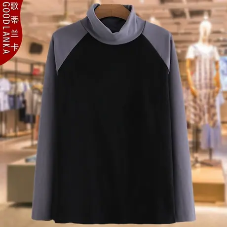 中年妈妈装秋冬装高领德绒打底衫洋气时尚加肥加大码女装保暖上衣商品大图