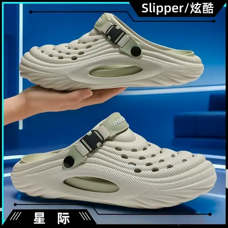 洞洞鞋男款夏季外穿2025新款防滑防臭沙滩凉鞋开车透气eva拖鞋男商品大图