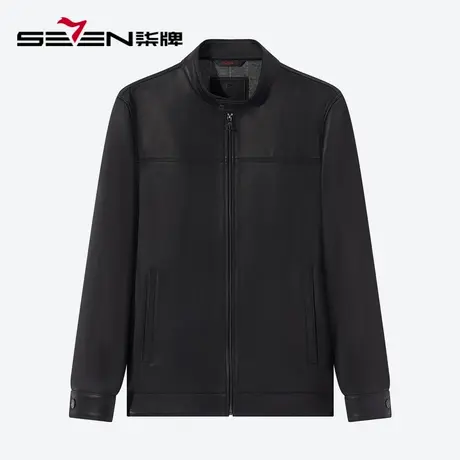 【绵羊皮】柒牌男装清仓真皮皮衣男秋冬商务休闲立领防风外套商品大图