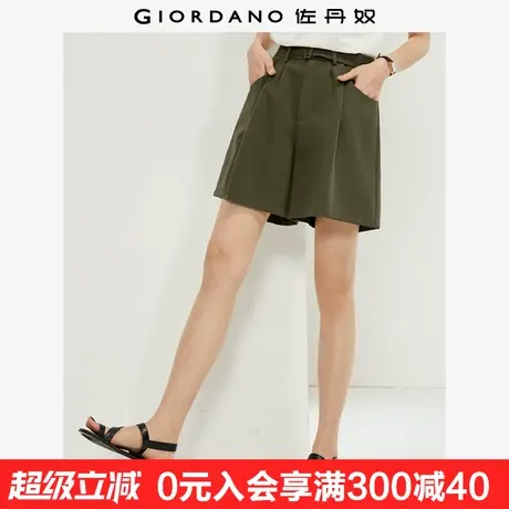 佐丹奴裙裤女新款通勤风弹力配腰带裤子女式中腰西装短裤13404331商品大图