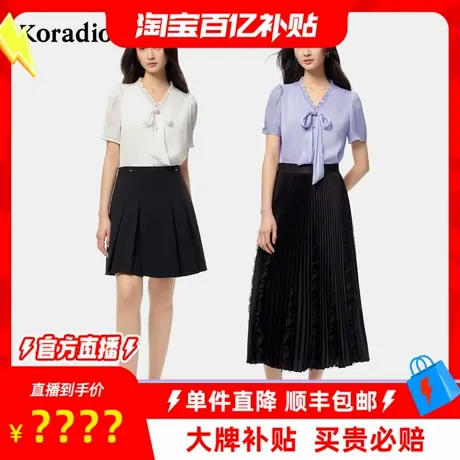 【百补穿搭馆】蒂尔2025年秋季新款系带领时尚设计感通勤衬衫女图片
