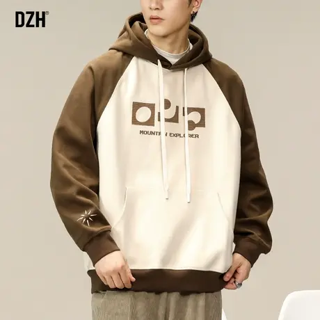 男士插肩袖卫衣男潮牌2023秋季新款外套美式长袖男款上衣休闲百搭商品大图