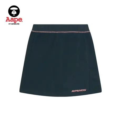 Aape旗舰店女装春夏字母纯色刺绣简约A字舒适松紧短裙6897XXI商品大图