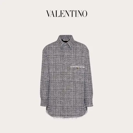 【季末优惠】华伦天奴VALENTINO男士 ROMAN STUD 棉质和羊毛衬衫商品大图